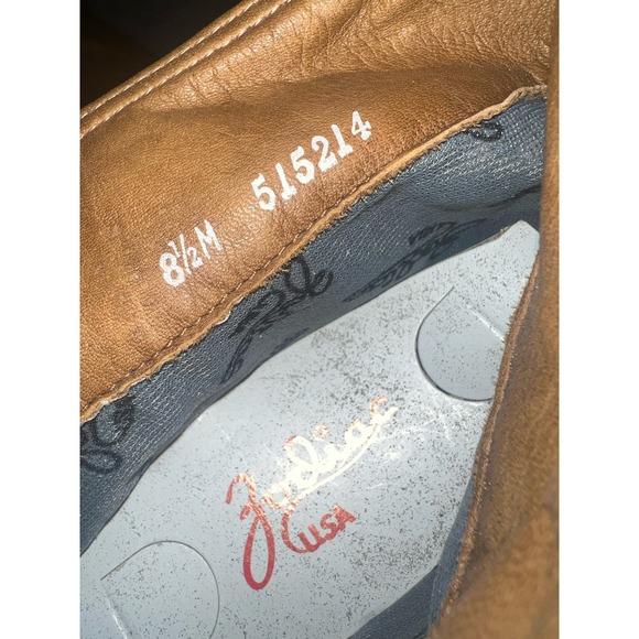 Vintage 70's Zodiac tan leather western calf boots. NEW Women's size 8.5 - Picture 7 of 11